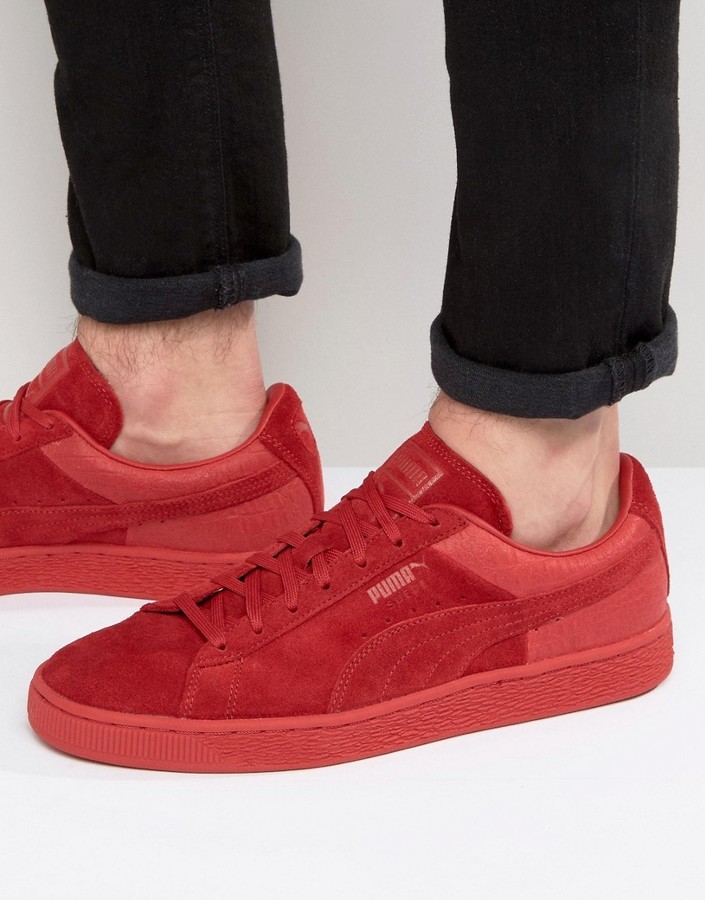 Puma Suede Classic Casual Sneakers In Red 36137203, $91 | Asos | Lookastic