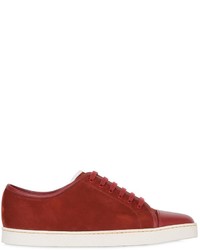 John Lobb Suede Sneakers With Leather Trim Toe