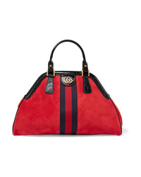 Gucci Re Small Patent Med Suede Tote