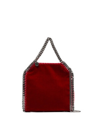 Stella McCartney Red Falabella Mini Velvet Shoulder Bag
