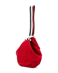 Manu Atelier Red White And Black Micro Fernweh Suede Leather Bag
