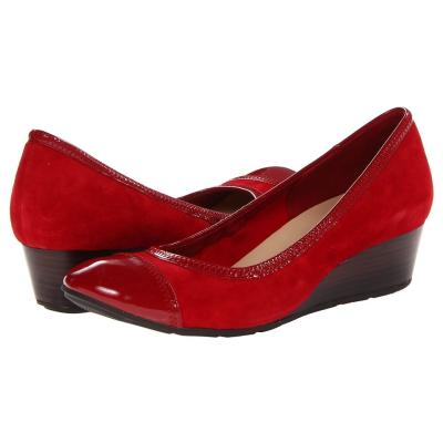 Cole Haan Milly Wedge Wedge Shoes Velvet Red Suedepatent, $134 | Zappos ...