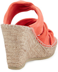 Andre Assous Andr Assous Sun Strappy Suede Wedge Slide Sandal Coral