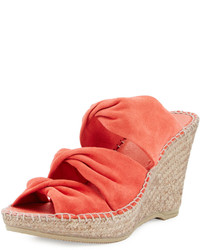 Andre Assous Andr Assous Sun Strappy Suede Wedge Slide Sandal Coral