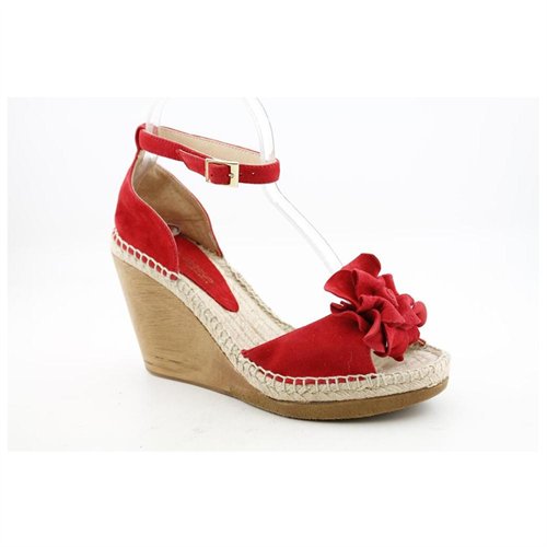 Andre Assous Bachatana Red Open Toe Suede Wedge Sandals Shoes, $34 ...