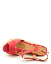 Perugia Perugia 14566 Peep Toe Suede Wedge Sandals Shoes