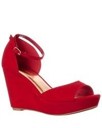Riverberry Martha 01 Dorsay Wedge Sandals Red Size 55