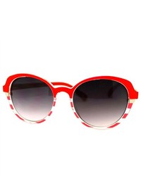 106Shades Fashion Round Sunglasses Red