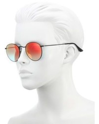 Ray-Ban 50mm Mirrored Round Metal Sunglasses