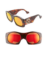 Gucci 57mm Rectangular Sunglasses