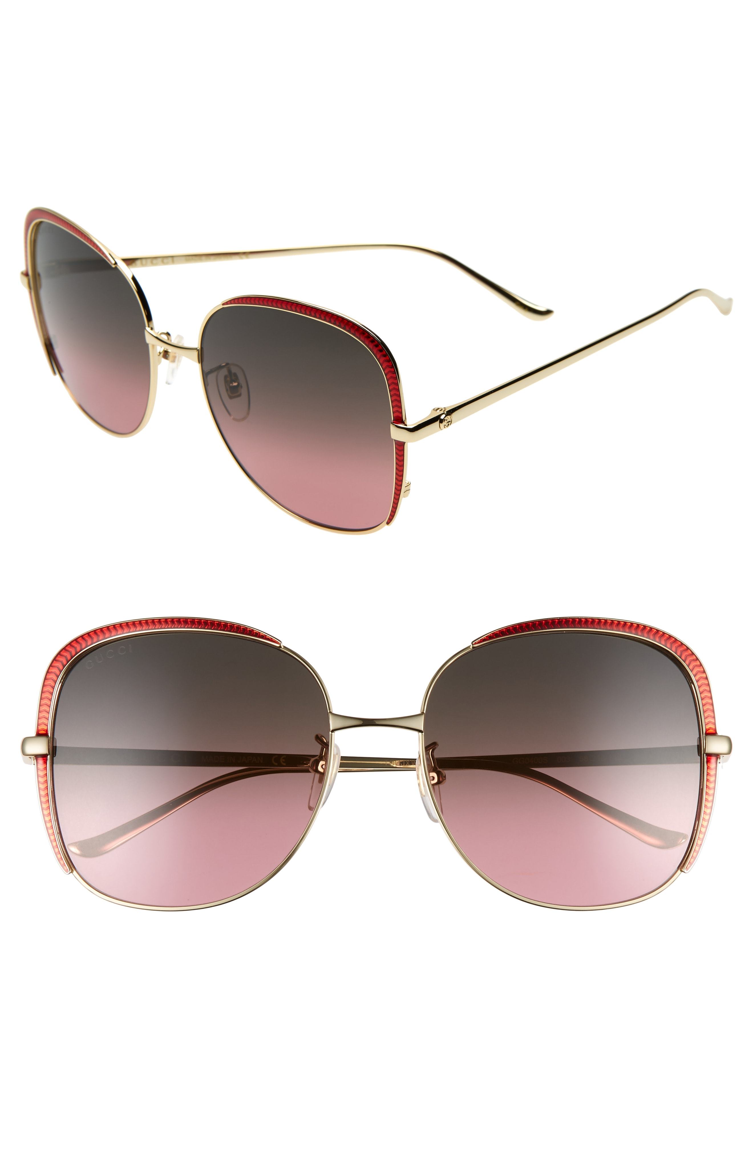 58mm gradient round sunglasses gucci