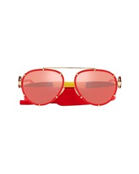 Versace 61mm Pilot Sunglasses In Redpink Mirror Red At Nordstrom