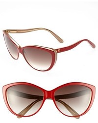 Alexander McQueen 61mm Two Tone Cat Eye Sunglasses
