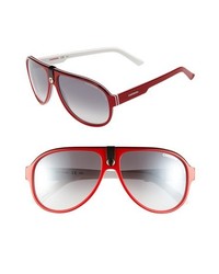 Carrera Eyewear 60mm Aviator Sunglasses Red Grey Mirror Gradient One Size