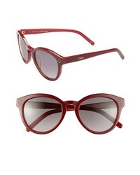 Chloé Chloe Boxwood 50mm Sunglasses Bordeaux Red One Size