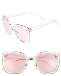 Clear Square Sunglasses Clear Red