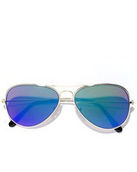 LuLu*s Cool And Reflected Silver Mirrored Aviator Sunglasses