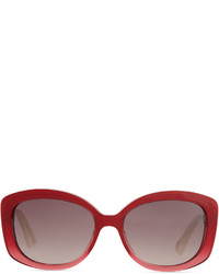Christian Dior Dior Plastic Rectangle Sunglasses Red