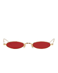 Gentle Monster Gold And Red Vector Sunglasses