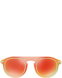 Dolce & Gabbana Mirrored Metal Wrap Sunglasses