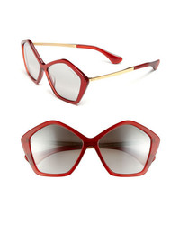 Miu Miu Culte Collection 57mm Geometric Sunglasses Red One Size