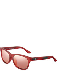 Gucci Plastic Square Sunglasses Red