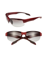 Prada 71mm Semi Rimless Sunglasses Red One Size