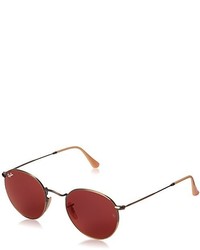 Ray-Ban 0rb3447 Square Sunglasses In Brushed Bronze With Red Mirror Lenses
