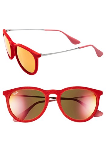 Ray-Ban Youngster Velvet 54mm Sunglasses Red Mirror One Size, $135 |  Nordstrom | Lookastic