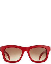 Valentino Rockstud Iconic Square Plastic Sunglasses Red