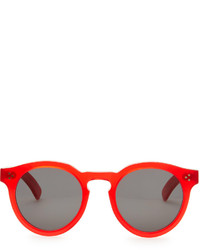 Illesteva Round Acetate Sunglasses Red