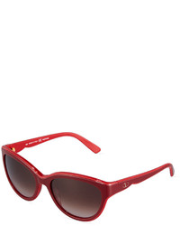 Valentino Round Plastic Sunglasses Rouge Noir