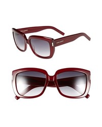 Saint Laurent 55mm Retro Sunglasses Transparent Red One Size