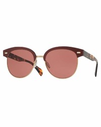Oliver Peoples Shlie Monochromatic Semi Rimless Sunglasses Red