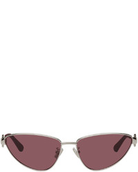Bottega Veneta Silver Cat Eye Sunglasses