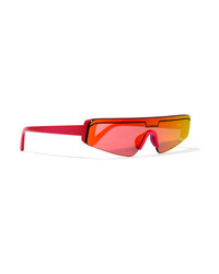 Balenciaga Ski Square Frame Acetate Mirrored Sunglasses
