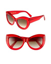 Wildfox Kitten 56mm Sunglasses Translucent Red One Size