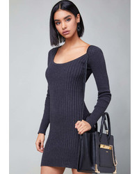 Bebe Cage Keyhole Sweater Dress