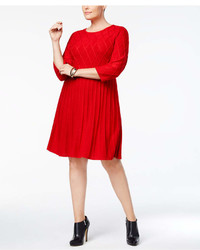 Jessica Howard Plus Size Fit Flare Sweater Dress