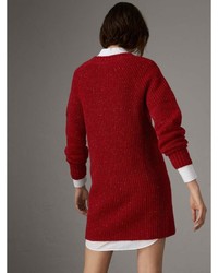 Burberry Rib Knit Wool Cashmere Mohair Sweater Dress