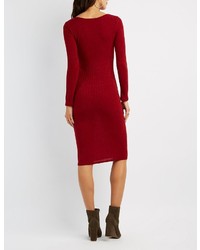 Charlotte Russe Ribbed Cut Out Sweater Dress