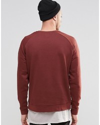 Asos Brand Sweatshirt In Dark Red
