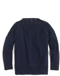 J.Crew Button Boatneck Sweater