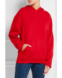 Balenciaga Cotton Jersey Hooded Top Red