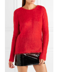 Saint Laurent Mohair Blend Sweater Red