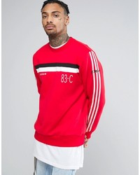 adidas Originals 83 C Vintage Retro Sweatshirt In Red Bk5317