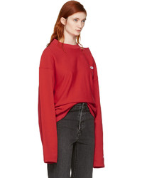 Vetements Red Champion Edition Cut Out Neckline Sweatshirt