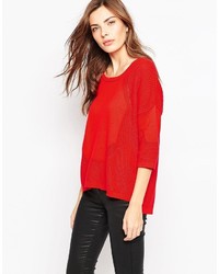French Connection Rimsky 34 Sleeve Sweater In Red