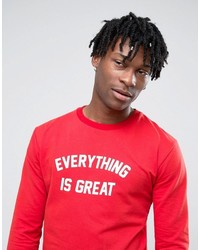Pull&Bear Sweatshirt With Slogan In Red