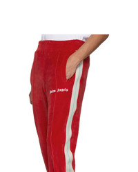 Palm Angels Red Chenille Track Pants